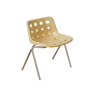Wholesale Competitive Price Modern Outdoor Garden Cheese Chair Plastic Holes Breathable Metal Leg Dining Chair