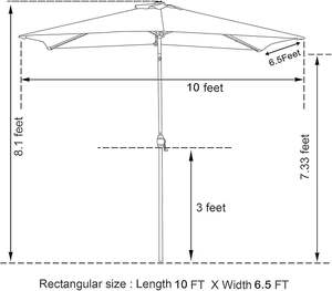 Salon De jardin Exterieur LED Iluminado Solar Patio Paraguas Inclinación y Manivela Exterior Rectangular Jardín <span class=keywords><strong>Terraza</strong></span> Restaurante Sombrilla - Product Image 5
