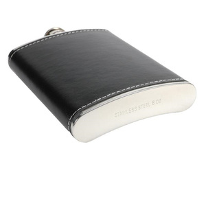 Haute qualité 8oz carré en acier inoxydable hanche flacon en cuir enveloppé personnalisé <span class=keywords><strong>pas</strong></span> <span class=keywords><strong>cher</strong></span> en gros cadeaux pour bouteille de whisky d'<span class=keywords><strong>alcool</strong></span> - Product Image 5