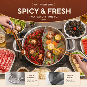 Manufacturer Direct Stainless Steel Chinese Hot <b>Pot</b> Set Multifunction Portable Travel Hotpot <b>for</b> Gas <b>Induction</b> Cooker Home - Product Image 5