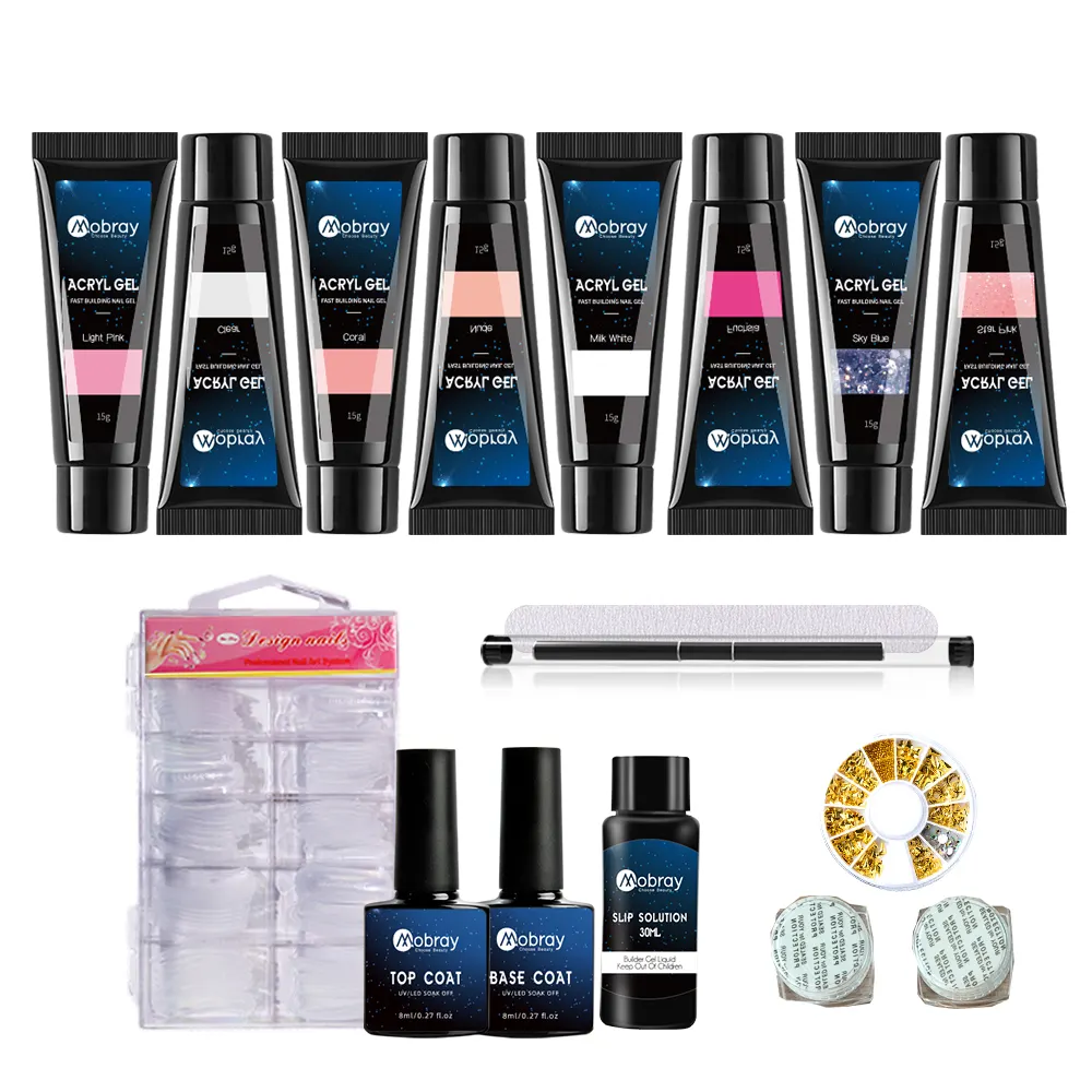 Aanpassen Poly Gel Kit Nagellak Kit Met Uv Led Lamp Nail Extension Gel Kit