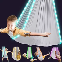 Chaise Balançoire LED Sensorielle Lumineuse pour Enfants, Écologique, 17 Couleurs, Télécommande, 7 Modes Clignotants, Étanche, pour Jardin, Aire de Jeux, Fête