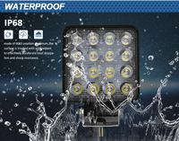 Luz de Trabajo LED Cuadrada de 4 Pulgadas y 48W, IP68 Impermeable, 12-24V, Lámpara de Conducción Todoterreno para Camioneta, Jeep, 4x4, SUV, ATV, Auto, con Certificación CE
