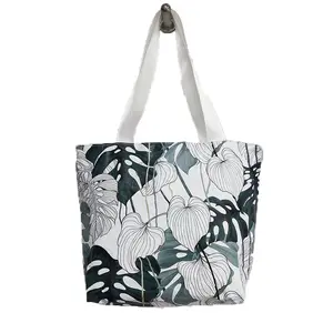 Eco-friendly Waterproof Tear Resistant Beach Bag Logotipo personalizado Impresso Dupont Paper Shopping Handbag Luxo Tyvek Tote Com Zíper