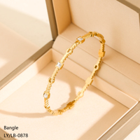 Bracelet élégant et irrégulier pour femme, style Niche Durable, en acier inoxydable 304/316 plaqué or 18 carats avec zircon et boule