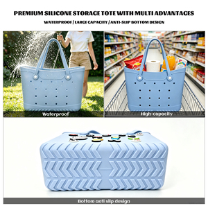 Bolso Tote de EVA de Color Sólido Versátil DIY, Abierto, Portátil, Ligero, Regalo para Animadoras, Bolso de Hombro Grande para Fin de Semana, 15 Pulgadas - Product Image 3