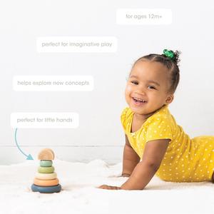 JET NEW Jouets Montessori en bois de bonne qualité, colonne à empiler, jouets éducatifs sensoriels pour <span class=keywords><strong>la</strong></span> motricité fine - Product Image 3