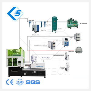 Una fase di soffiaggio di bottiglie barattoli per animali domestici macchina per stampaggio ad iniezione - Product Image 5