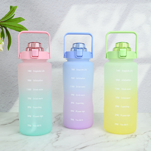 Bouteille d'eau Tritan personnalisable de 2,1 litres avec dégradé de couleurs, pour boissons protéinées, avec logo personnalisé, portable, sans BPA, <span class=keywords><strong>shaker</strong></span> de voyage de luxe - Product Image 5