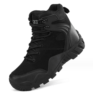 HPB01 Promotion Stock – Bottes d'entraînement montantes en daim marron désertique et noir AS33 - Product Image 5