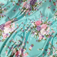 Tissu en polyester à imprimé numérique personnalisé par le fabricant, tissu floral, petite fleur personnalisée, tissu satiné pour robe