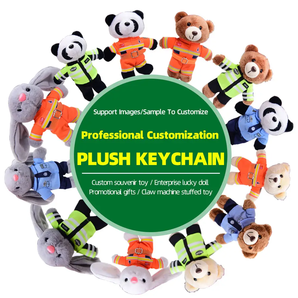 Fabricant de jouets Songshan personnalisé kawaii peluche logo porte-clés lapin panda 10-15cm petit pendentif animal en peluche ours en peluche peluche