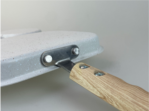 Poêle à petit déjeuner 3 en 1 poêle à hamburger poêle à frire revêtement antiadhésif poêle à frire bakélite avec grain de bois doux - Product Image 3