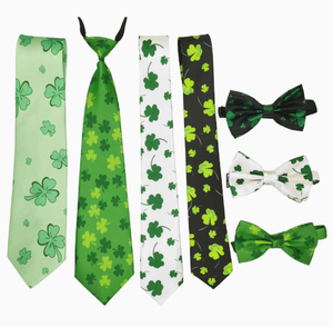 Clover Leaf Saint Patrick's Day Tie for Girls Green <strong>Shamrock</strong> Plush Design for Irish Festivals and Parties Fun Usage - Product Image 1