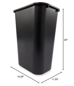 Cestino per Rifiuti Commerciale da 41QT/10,25 GAL, per Casa/Ufficio/Sotto la Scrivania, Nero - Product Image 6