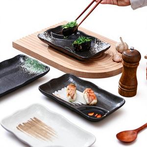 <span class=keywords><strong>Assiette</strong></span> carrée japonaise à compartiments pour snacks, plat à sushi au vinaigre, <span class=keywords><strong>assiette</strong></span> à double compartiment pour assaisonnements barbecue, plat à plats froids - Product Image 1