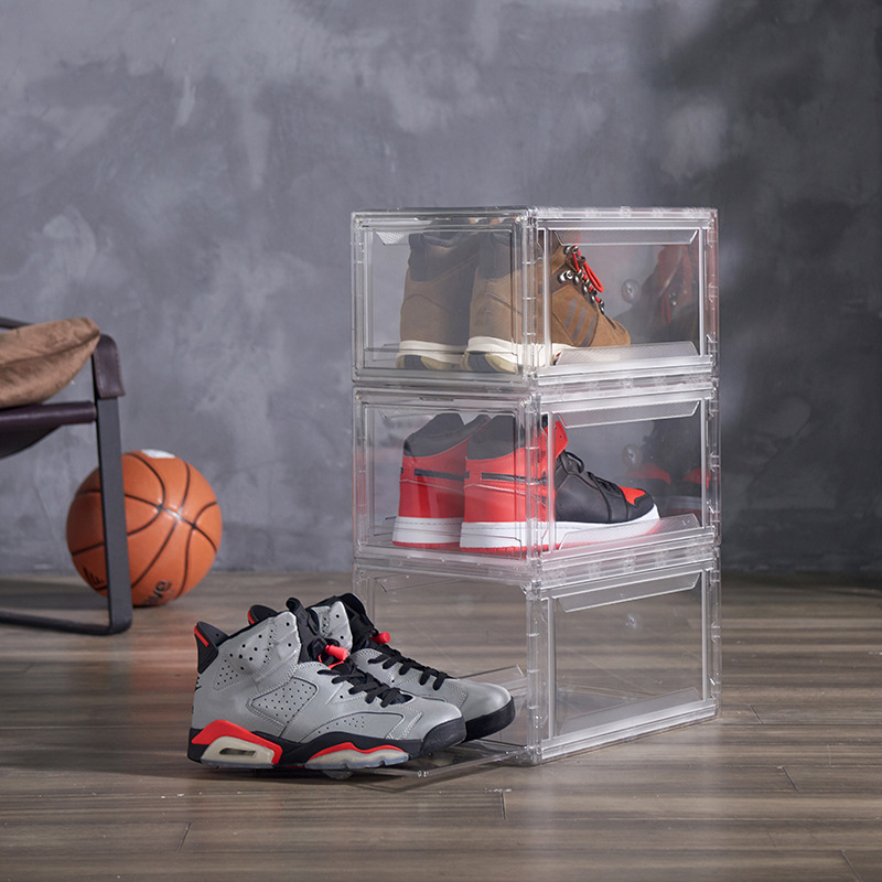 Transparent Stackable Shoe Boxes for Easy Storage