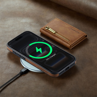 Étui de téléphone en cuir magnétique puissant avec porte-cartes zippé anti-RFID pour iPhone 14 15 Plus 11 13 16 17 18 Pro Max