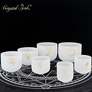 Crystal Soul Planetary Crystal Singing Bowl Sets Seven Chakras Constellation Guardian 6-12 "Prefect Pitch - Product Image 5
