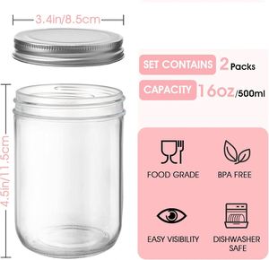 Venta al por Mayor de Frascos de Vidrio de Borosilicato Hechos a Mano, 4oz/8oz/12oz, Tamaños Personalizables, Libres de BPA, Tapas Herméticas a Prueba de Fugas - Product Image 2