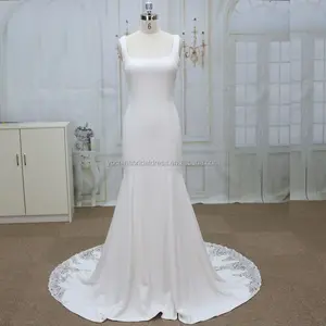 2021 robe de mariage omport crepe mermaid wedding dress supplier