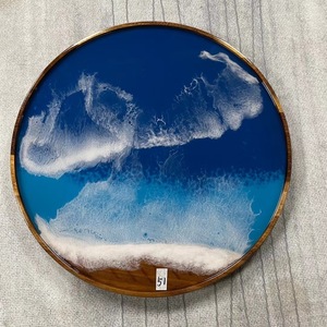 <span class=keywords><strong>Table</strong></span> basse en résine époxy bleu rivière, design idéal pour le salon - Product Image 5