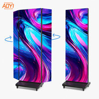 P1.53 P1.86 P2 P2.5 GOB Panel İç Mekan LED Ekran 1280x1920mm Çift Taraflı Üç Katlanır Dijital Tabela Reklam Video Duvarı