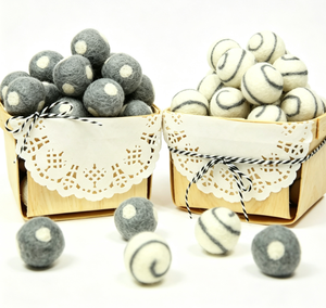 Boules de feutre en <span class=keywords><strong>laine</strong></span> teintes à la main, pompons uniques à pois en spirale, guirlande personnalisée et accessoires de photomaton, fournitures artisanales - Product Image 4