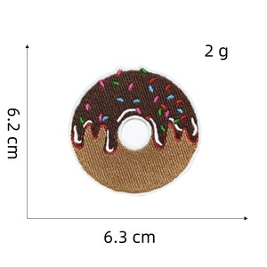 Delicioso Donut tela hierro en parches pegado colorido bolsa Decoración Ropa rasgado reparación parche - Product Image 3