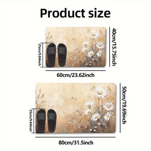 1 tapis <span class=keywords><strong>de</strong></span> <span class=keywords><strong>jardin</strong></span> à thème marguerite, fabriqué en <span class=keywords><strong>terre</strong></span> <span class=keywords><strong>de</strong></span> <span class=keywords><strong>diatomée</strong></span> super absorbante, avec un design antidérapant et un séchage rapide. - Product Image 6