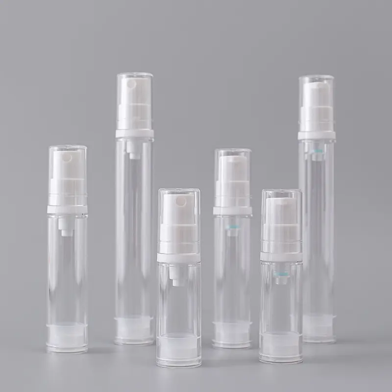 5ml 10ml 15ml personalizzato di lusso vuoto chiaro bianco smerigliato cosmetico in plastica spray lozione airless pompa flacone