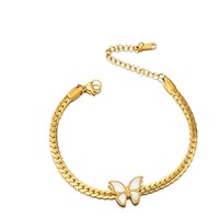Parure de bijoux Lele pour femme en acier inoxydable, style européen et américain, élégante et polyvalente, collier, bracelet et boucles d'oreilles