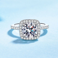 Bagues de fiançailles pour femmes, meilleures bagues de promesse, alliances en argent sterling 925, bague en moissanite 2 carats pour femmes