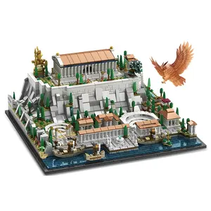 High Quality Greece Acropolis Of Athens Ancient Architecture Model Assemble Building Block Set For Kids