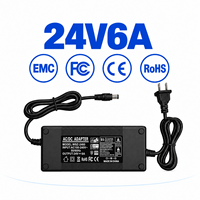 Personnalisation professionnelle, adaptateur secteur de bureau 24V 6A, prise US 5,5x2,5 mm, 144W, pour commutateur PoE et système PA