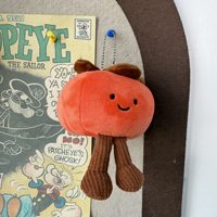Porte-clés en peluche kaki en coton personnalisé, adorable poupée fruitée rembourrée avec jambes, pendentif souple pour sac, breloque de sac à dos, cadeau