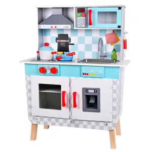 北欧风格厨房玩具有声儿童烹饪玩具木制厨房玩具