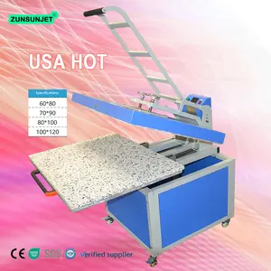 ZUNSUNJET Multifunções Grande Formato Impressora Grande Imprensa Do Calor Quente 80100 Sublimação Logo Embossing Machine Para Tshirt Impressão