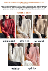 2025 nouvelle mode thème de noël 100% Pure laine femmes <span class=keywords><strong>pull</strong></span> Hotfix diamant haut festif hiver Blouse pour mère - Product Image 2