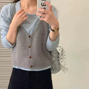 <b>Women's</b> Knitted Camisole Vest White Gray Red Green Yellow Black Micro Elasticity Polyester Layered Top Spring Casual Style - Product Image 4