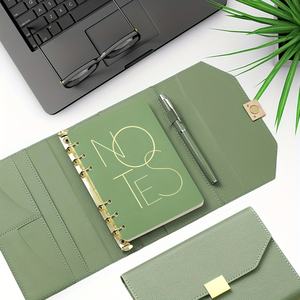 Funda de Cuero PU Premium para Cuaderno de Negocios - Funda con Múltiples Bolsillos para Hojas Sueltas, Ideal para Regalos Corporativos y de Oficina - Product Image 3