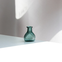 Vases miniatures en verre soufflé vert céladon, artisanat vintage, décorations de table, centres de table de mariage en gros, aimants de réfrigérateur DIY