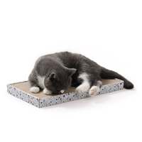 Grand grattoir à chat rectangulaire en carton, remplaçable, avec plateau en carton ondulé détachable et boîte