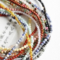 Perles en pierre de haute qualité, 4 mm, agate rouge naturelle, turquoise, rubis, pour la fabrication de bijoux, bracelets DIY, accessoires de collier