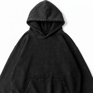 Sweat à capuche en molleton de coton 100% de qualité supérieure pour hommes, pull vintage surdimensionné, brodé, streetwear, pour l'automne - Product Image 1