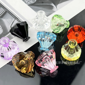 Acrylic Cabinet Handles Geometric Diamond Shape Transparent Colored For Furniture Decorative <b>Knobs</b> - Product Image 1