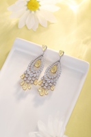 Lanphear Bijoux de mariage Bijoux 9K or blanc imitation diamant boucles d'oreilles breloques en forme de goutte d'eau boucles d'oreilles pour femmes