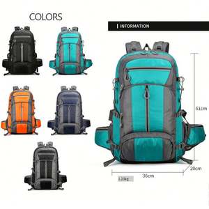 Mochila Impermeable Ultraligera de Poliéster Personalizada para Exteriores con Cierre de Cremallera de 60L para Senderismo, Trekking, Correr y Viajar - Product Image 5