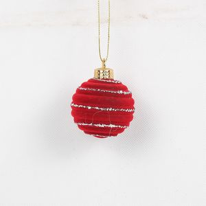 Festliche Weihnachts art Kleine Luxus-Weihnachts baums chmuck Rot geschäumter Weihnachts ball mit beflock ten Grafiken - Product Image 3