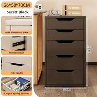 Mesita de Noche Moderna Europea de Madera Maciza con 5 Cajones, Ruedas de Acero Inoxidable, Certificación CARB P2 ISO 9001, para Sala de Estar
